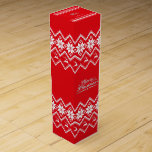 Christmas, geometric with Reindeer   Wine Box<br><div class="desc">A bottle of wine is always a welcome gift and becomes even more elegant if brought in a box suitable for the occasion. The box is customizable in the top</div>