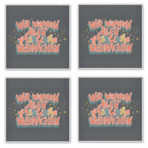 CHRISTMAS GERMAN LETTERING WIR WUNSCHEN ALLEN FROH