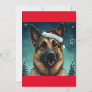 Christmas German Shepard / Alsatian dog gift T-Shi Holiday Card