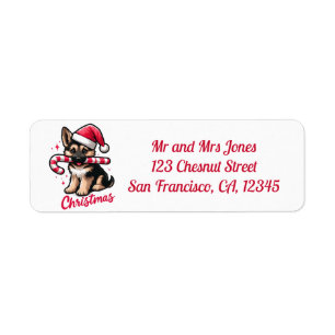 Christmas German Shepherd Adresse de retour