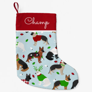 Christmas German Shepherd Custom Name Large Christ Small Christmas Stocking