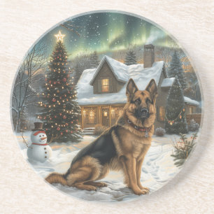 Christmas German Shepherd Dog Coaster