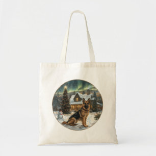 Christmas German Shepherd Dog Tote Bag