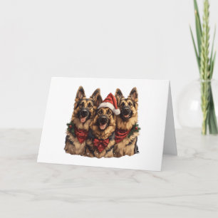 Christmas German Shepherd Dogs Holiday Card