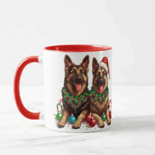 Christmas German Shepherd Dogs Mug