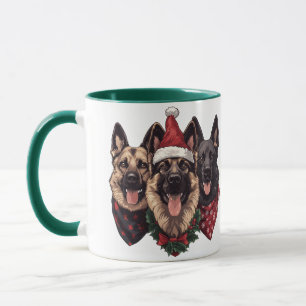 Christmas German Shepherd Dogs Mug