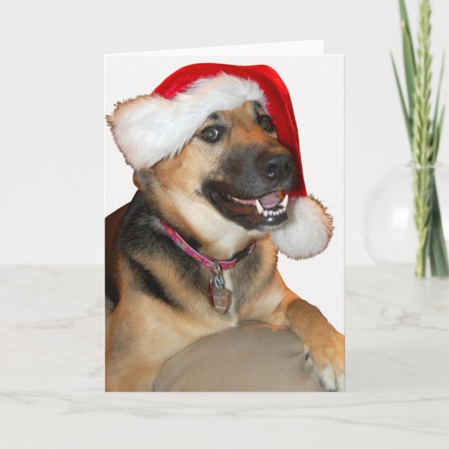 Christmas German Shepherd Holiday Card (Front)