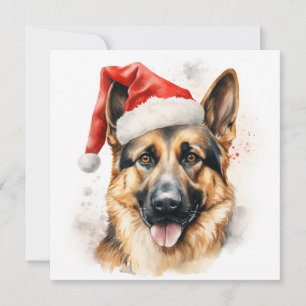christmas german shepherd holiday greeting card