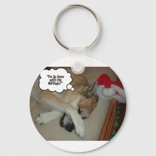 Christmas German Shepherd Keychain