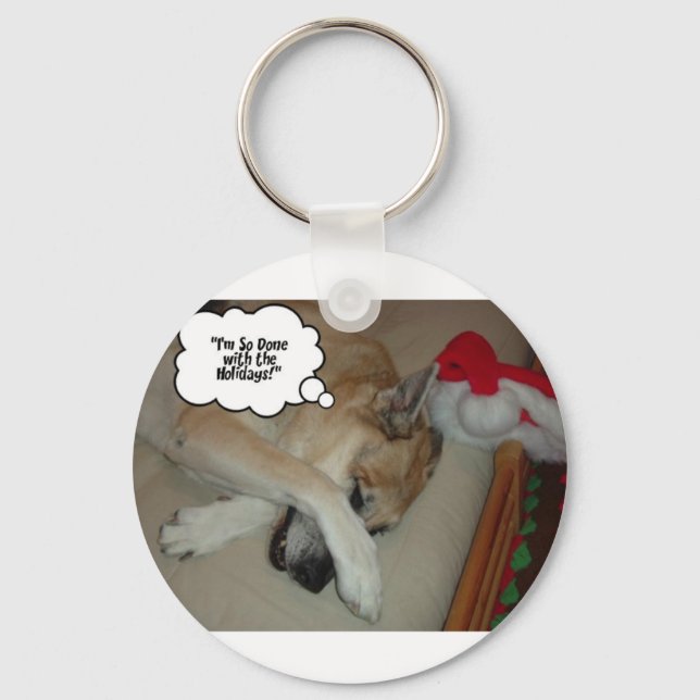 Christmas German Shepherd Keychain (Front)