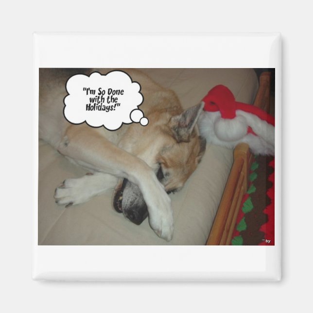 Christmas German Shepherd Magnet (Front)