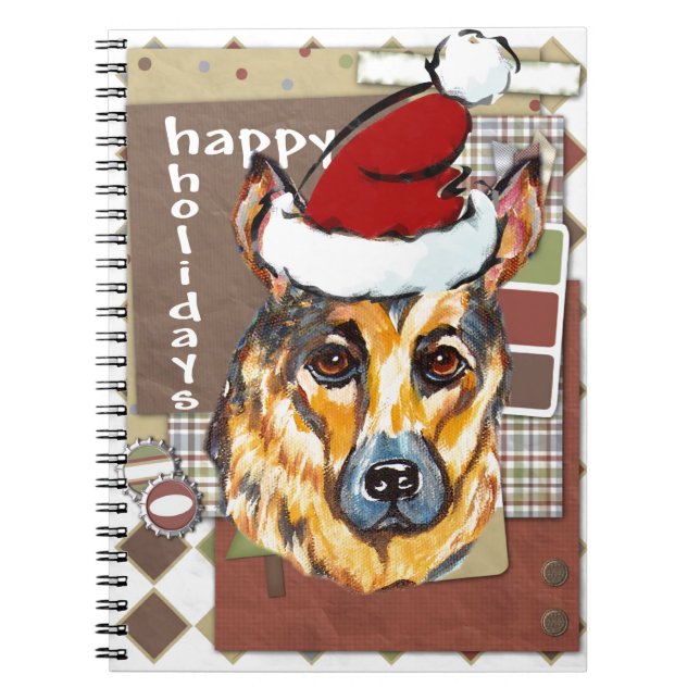 CHRISTMAS GERMAN SHEPHERD NOTEBOOK (Front)