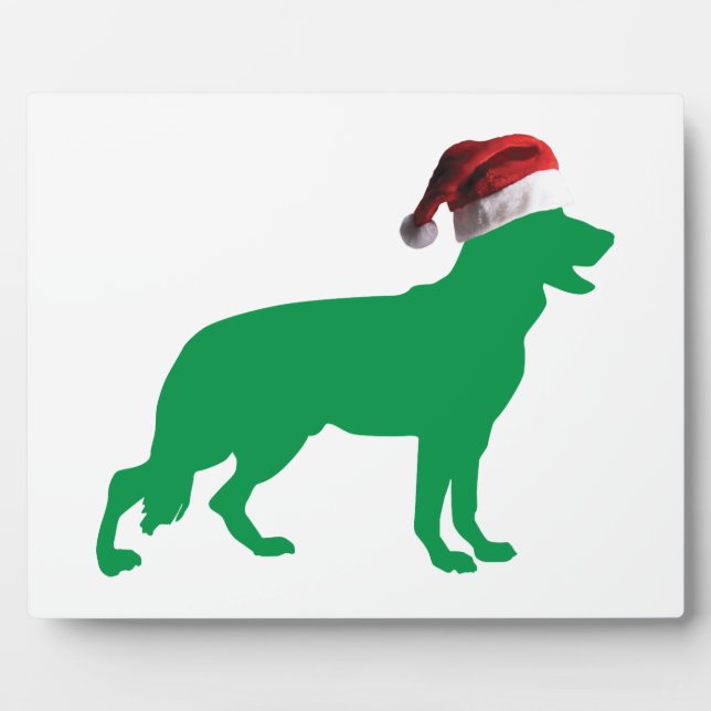 Christmas German Shepherd Plaque (Front)