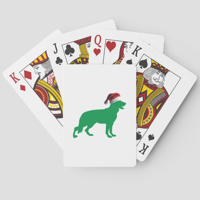 Christmas German Shepherd Playing Cards (Back)