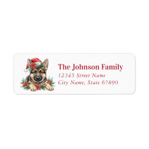 Christmas German Shepherd Return Address Labels