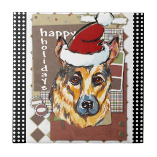 CHRISTMAS GERMAN SHEPHERD TILE