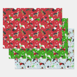 Christmas German Shepherd Wrapping Paper Sheet