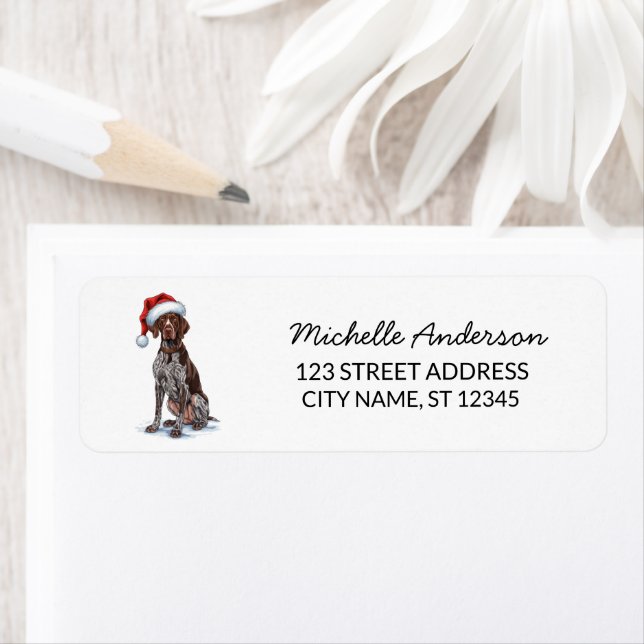 Christmas German Shorthaired Pointe Return Address (Insitu)