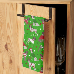 Christmas German Shorthaired Pointer Kitchen Towel