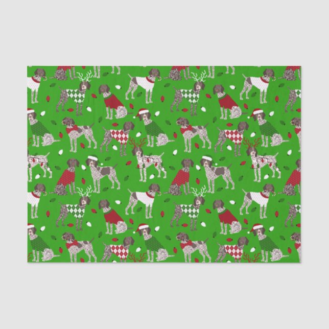 Christmas German Shorthaired Pointer Tissue Paper (Front)