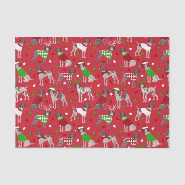 Christmas German Shorthaired Pointer Tissue Paper (Front)