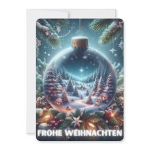Christmas Germany Frohe Weihnachten Holiday Card