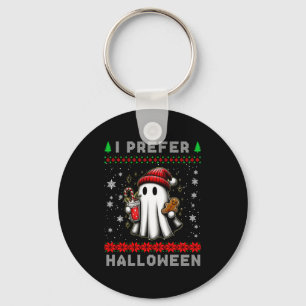 Christmas Ghost I Prefer Halloween Ugly Xmas Men W Keychain