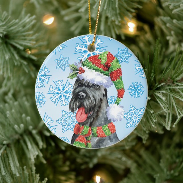 Christmas Giant Schnauzer Ceramic Ornament (Tree)