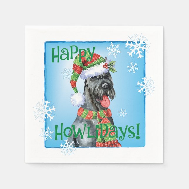 Christmas Giant Schnauzer Napkin (Front)