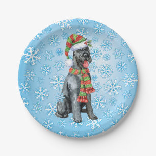 Christmas Giant Schnauzer Paper Plate