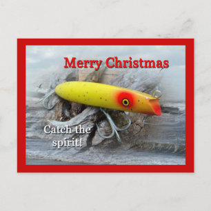 Christmas Gibbs Darter Vintage Saltwater Lure Holiday Postcard