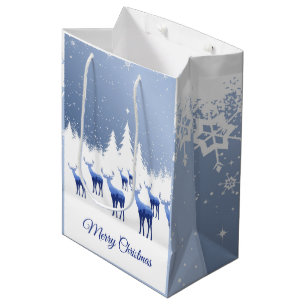 Christmas Gift Bag Blue Deer