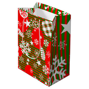 Christmas Gift Bag – Joy to the World Red & Green