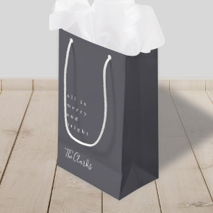 Christmas Gift Bag   Stylish Scandi Slate Grey