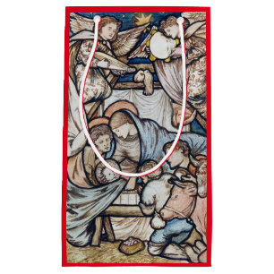 CHRISTMAS GIFT BAG TRADITIONAL PAINTING NATIVITY 