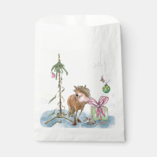 Christmas gift bag with horse picture