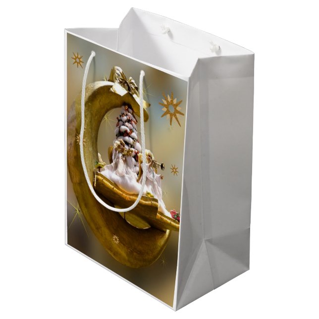 Christmas Gift Bags Angel (Back Angled)