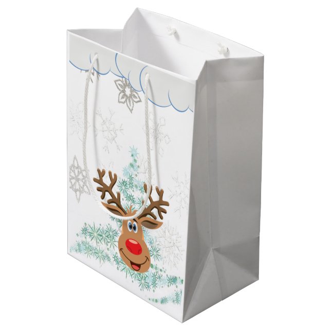 Christmas Gift Bags Reindeer (Back Angled)