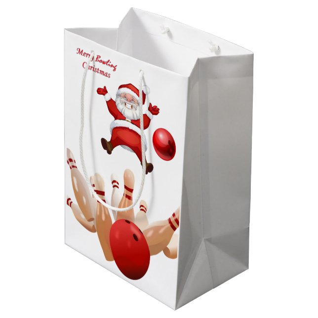 Christmas Gift Bags Santa Bowling (Back Angled)