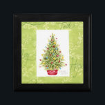 Christmas Gift Box Christmas Tree<br><div class="desc">A classic style Christmas tree is featured on this holiday gift box. Great presentation for small gifts. Will be a treasured keepsake for years to come! Original artwork by Audrey Ascenzo.</div>