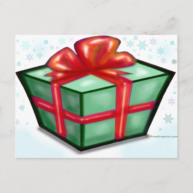 Christmas Gift Box Holiday Postcard (Front)