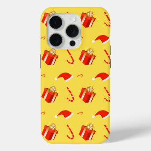 Christmas gift box Santa hat candy cane iPhone 15 Pro Case