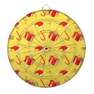 Christmas gift box Santa hat candy cane Dartboard
