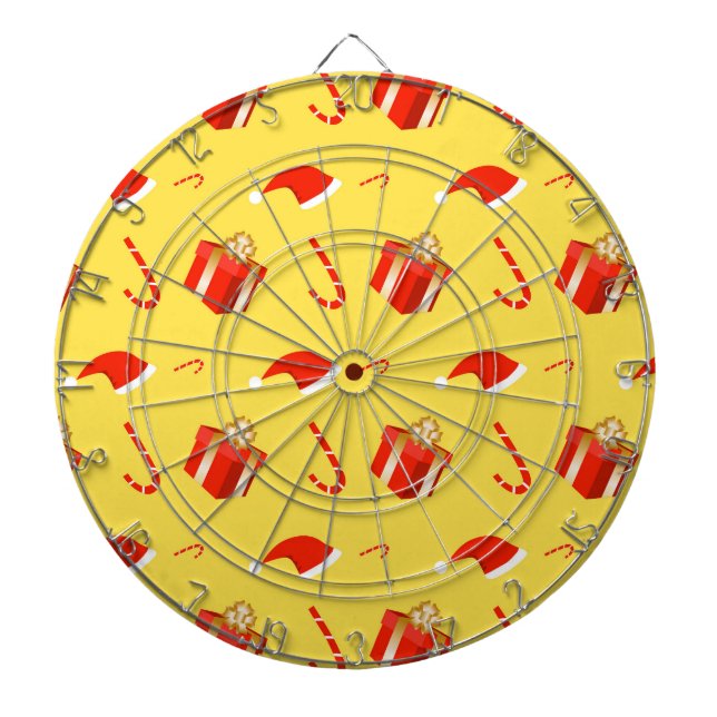 Christmas gift box Santa hat candy cane Dartboard (Front)