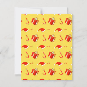 Christmas gift box Santa hat candy cane Invitation