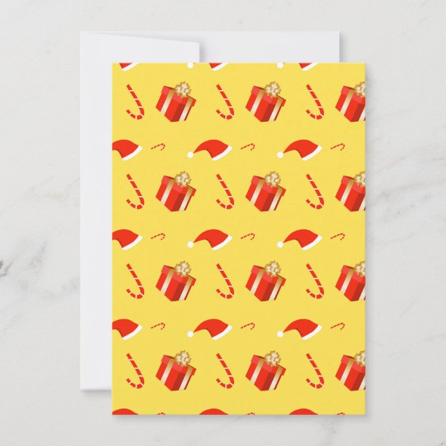 Christmas gift box Santa hat candy cane Invitation (Front)