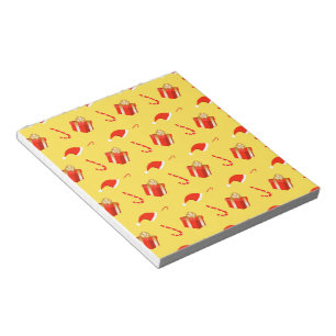 Christmas gift box Santa hat candy cane Notepad
