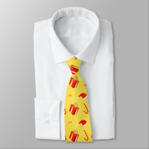 Christmas gift box Santa hat candy cane Tie
