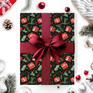 Christmas gift box wrapping pattern paper