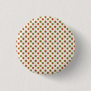 Christmas Gift Boxes and Bows Seamless Pattern 1 Inch Round Button